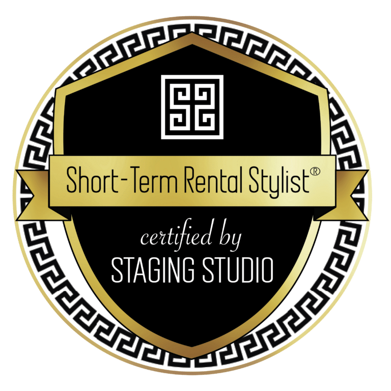 Professional short term rental stylist designation certified by Staging Studio